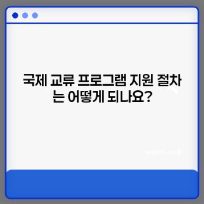 국제 교류 프로그램 완벽 가이드: 궁금증 해소부터 참여까지