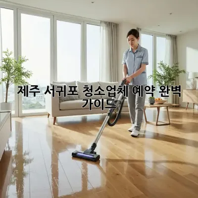 제주 서귀포 청소업체 예약 완벽 가이드