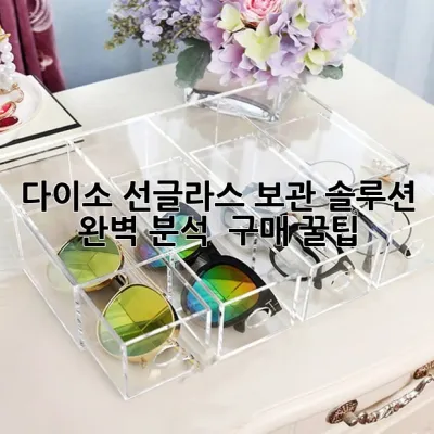 다이소 선글라스 보관 솔루션 완벽 분석 & 구매 꿀팁 😎