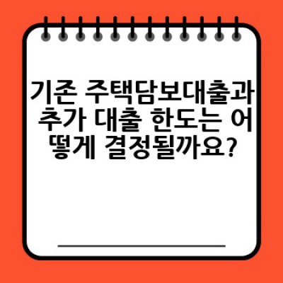 주택담보대출 추가 대출 한도: 궁금증 해결 완벽 가이드